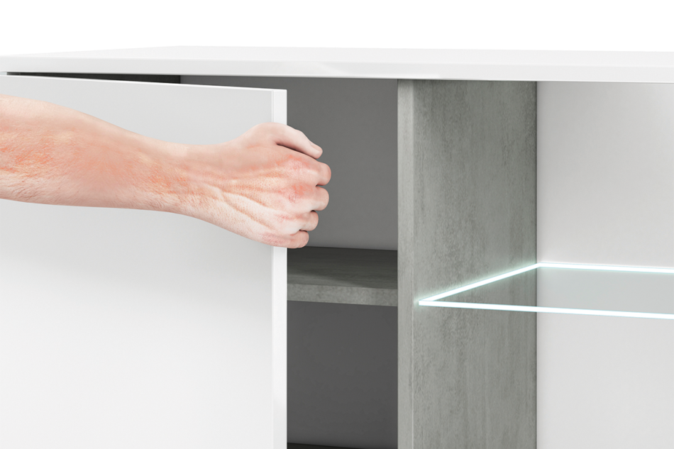 HOSTA Glamour Schrank TV weiß glänzend weißer glanz - Foto 3