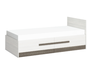 SARPA, https://konsimo.de/kollektion/sarpa/ Einfaches Einzelbett mit Gestell 90 x 200 cm weiß / braun weiß/braun - Foto