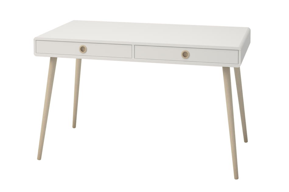 SOFTLINE Großer skandinavischer Schreibtisch auf Beinen weiß weiß/eiche - Foto 3
