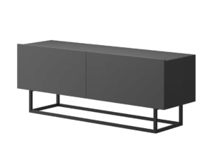 MORIO, https://konsimo.de/kollektion/morio/ Moderne TV-Schrank mit grauen Fronten und Schließfächern graphit - Foto