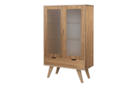 Glasvitrine mit Schublade skandinavischer Stil natur