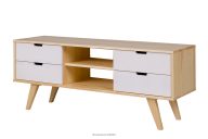 Doppelter TV-Schrank mit Schubladen im skandinavischen Stil weiß/natur