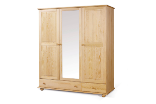 TARDA, https://konsimo.de/kollektion/tarda/ Kleiderschrank aus Holz mit Spiegel natürliches pinienholz - Foto