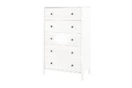 Hohe Kieferkommode mit Schubladen 80 cm Weiß