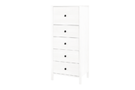 Hohe Kieferkommode 50 cm mit Schubladen Weiß