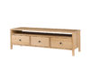 CUCULI TV-Schrank aus Kiefernholz mit Einlegeböde und Schubladen 140 cm eichenfarben eiche - Foto 1