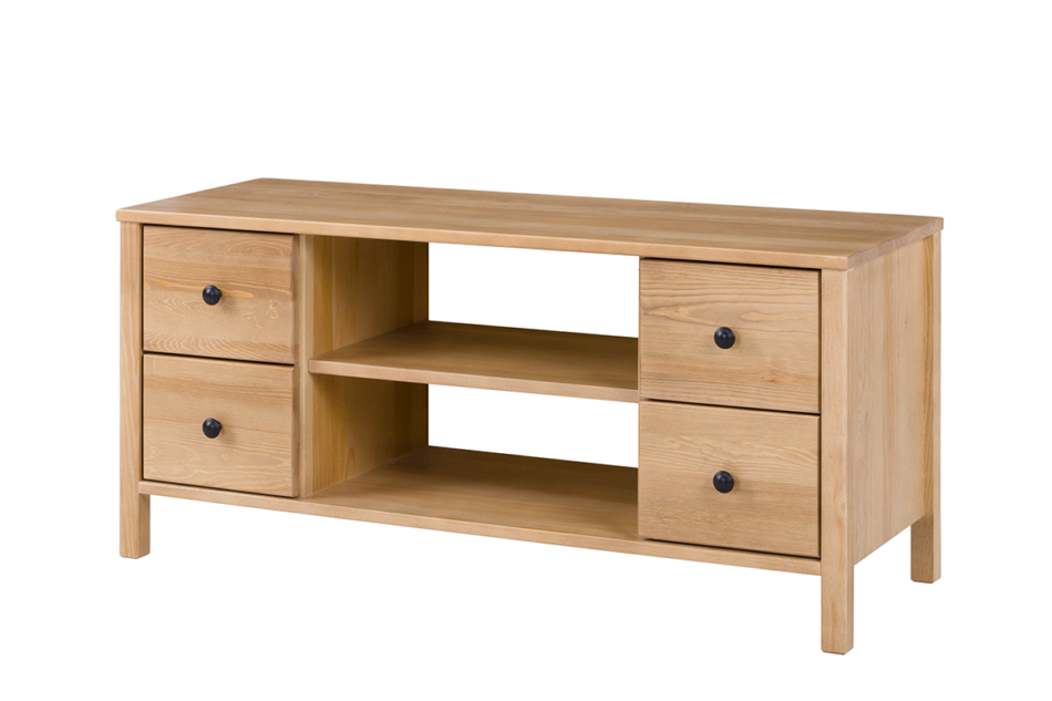 CUCULI TV-Schrank aus Kiefer mit Schubladen 120 cm eichenfarben eiche - Foto 0