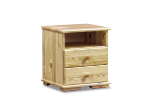LISSO, https://konsimo.de/kollektion/lisso/ Nachttisch aus Kiefernholz mit 2 Schubladen natürliches pinienholz - Foto