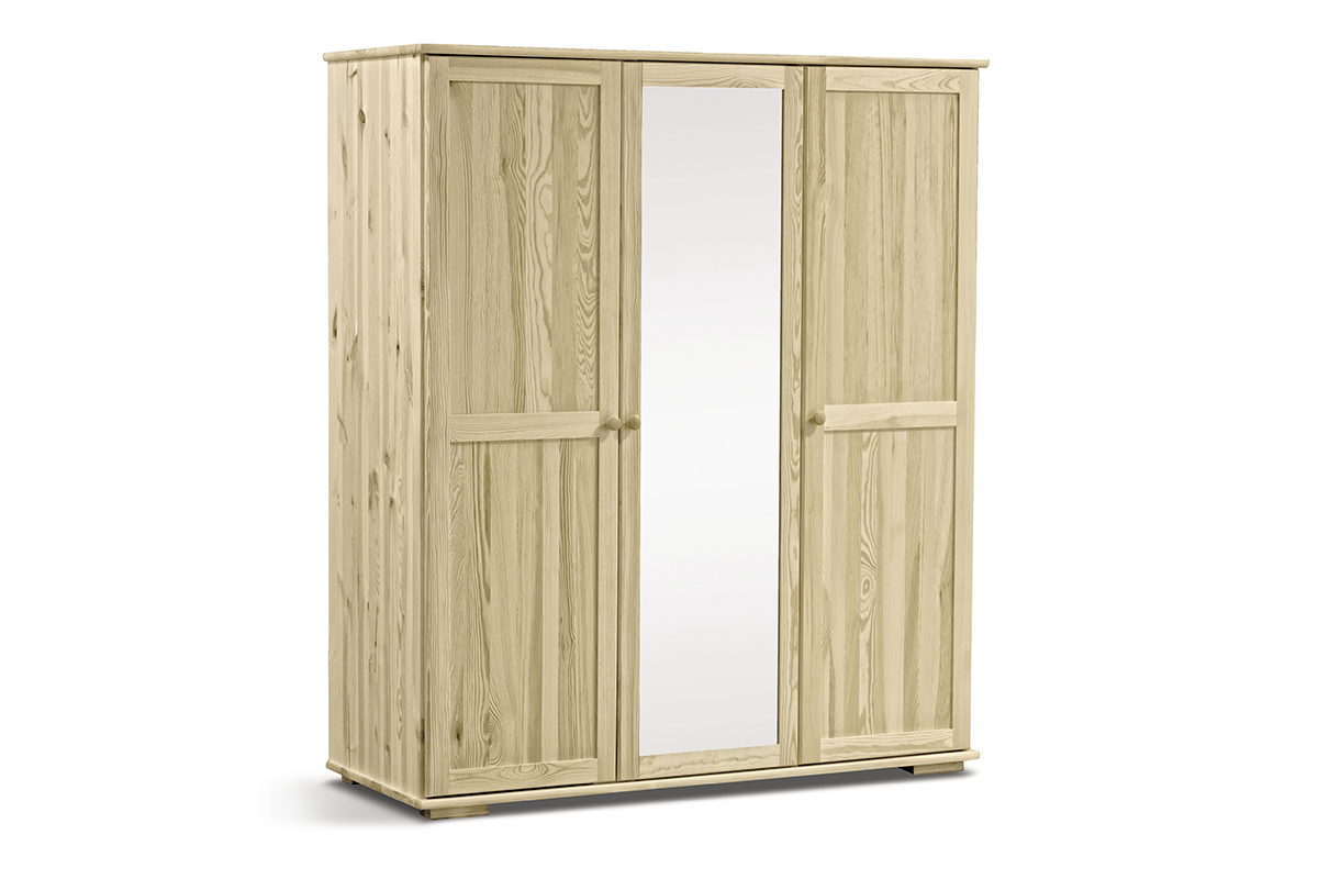 Großer Kleiderschrank mit Spiegel Kiefer