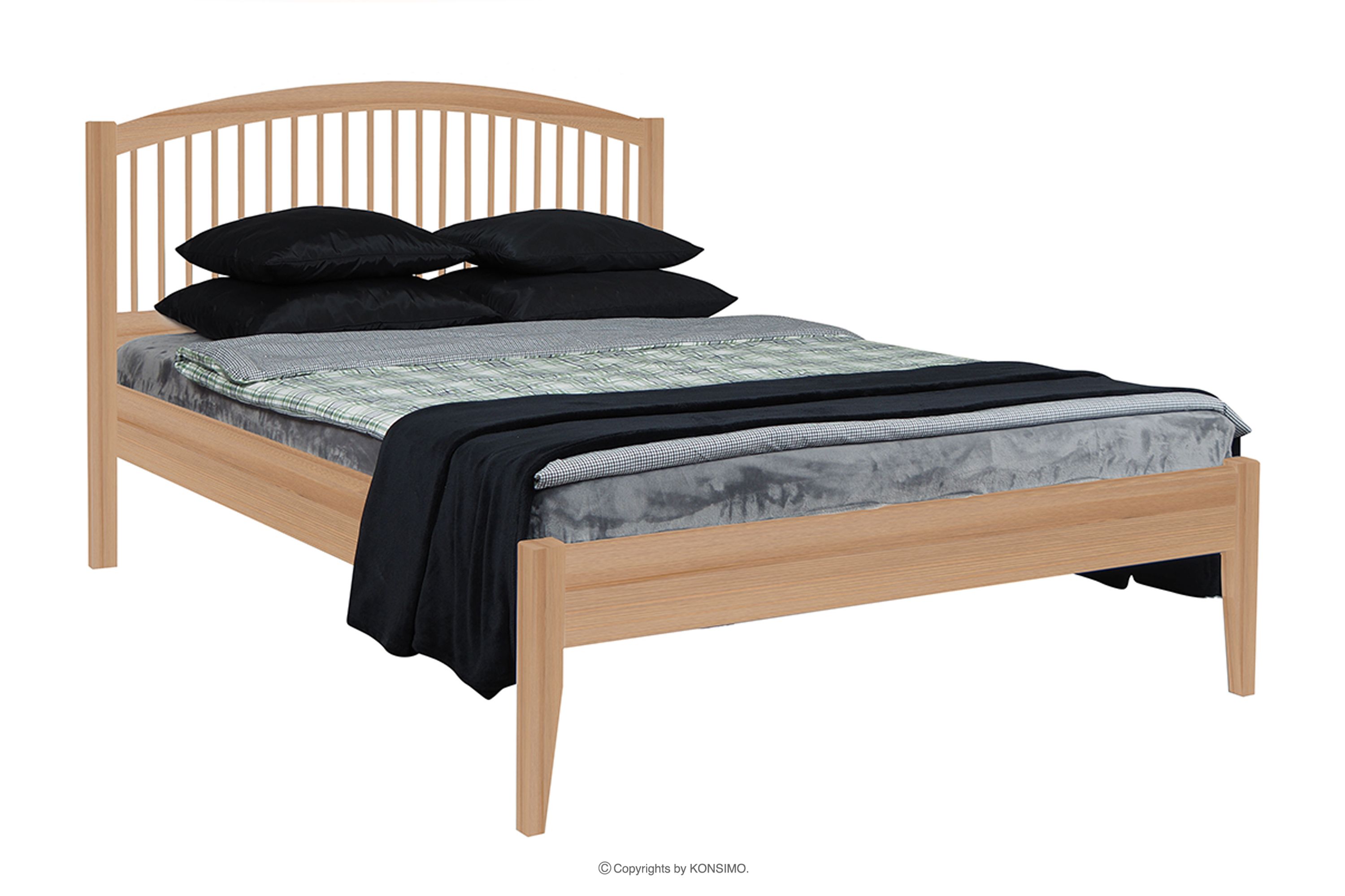 Bettgestell aus Kiefernholz 180 x 200 Eiche