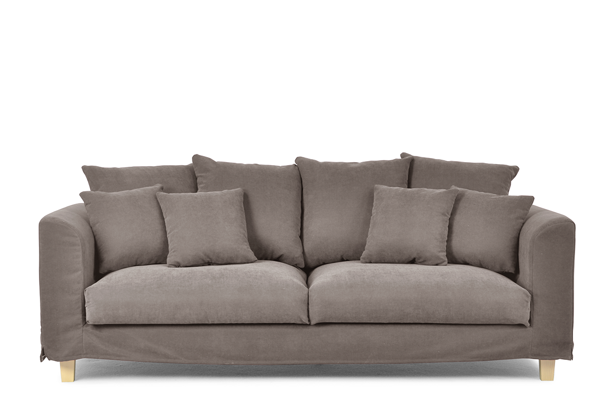 3-Sitzer-Sofa mit extra Kissen in braun
