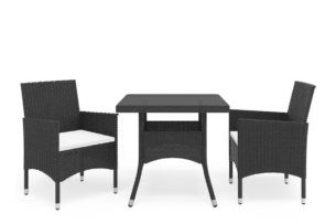 ALDROS, https://konsimo.de/kollektion/aldros/ Gartenmöbel-Set schwarz/creme - Foto