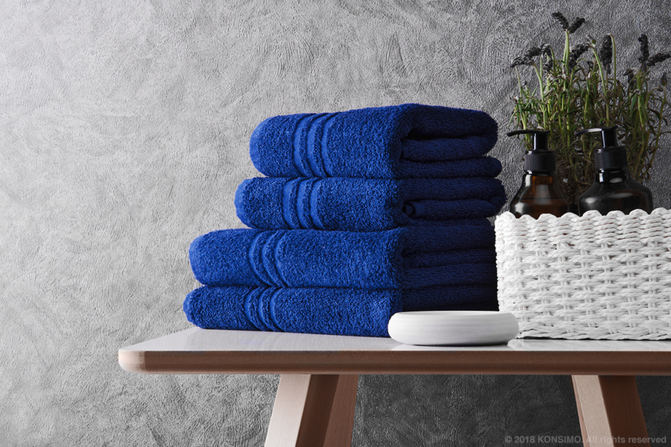 MANTEL Set mit 4 mittelgroßen Handtüchern marineblau - Foto 13