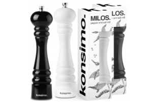 MILOS, https://konsimo.de/kollektion/milos/ Mühlenset 24 cm 2 -teilig. weiß/schwarz - Foto