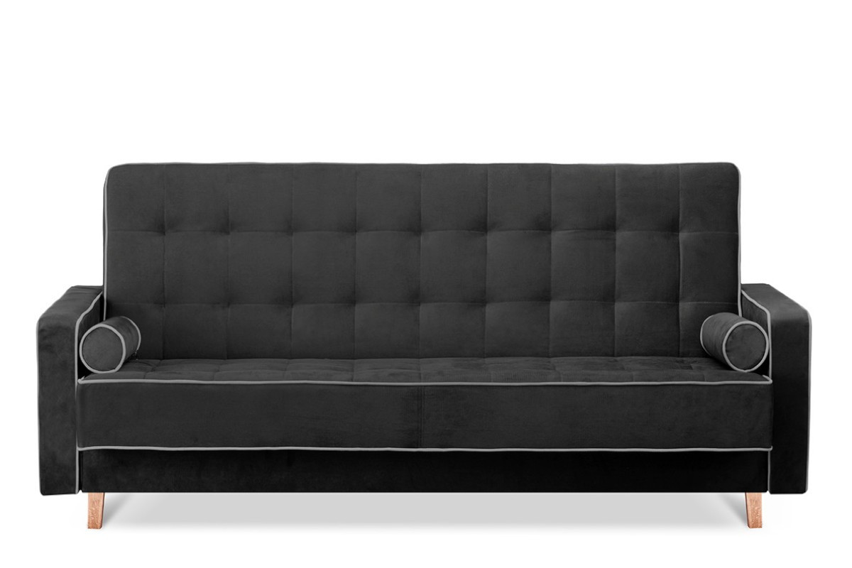 3-Sitzer Sofa mit Schlaffunktion schwarz