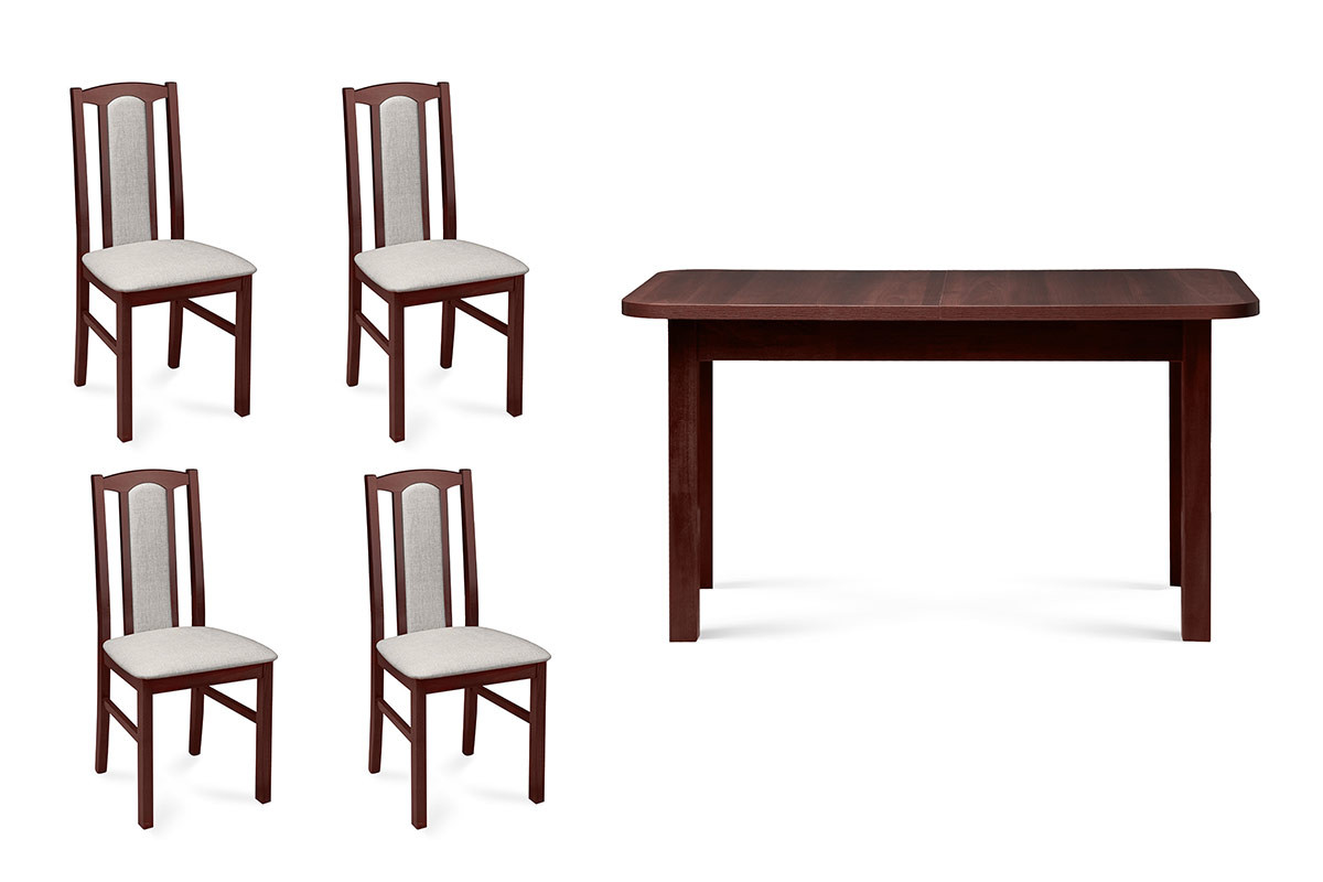 Klassischer klappbarer Esstisch mit 4 Stühlen Nussbaum
