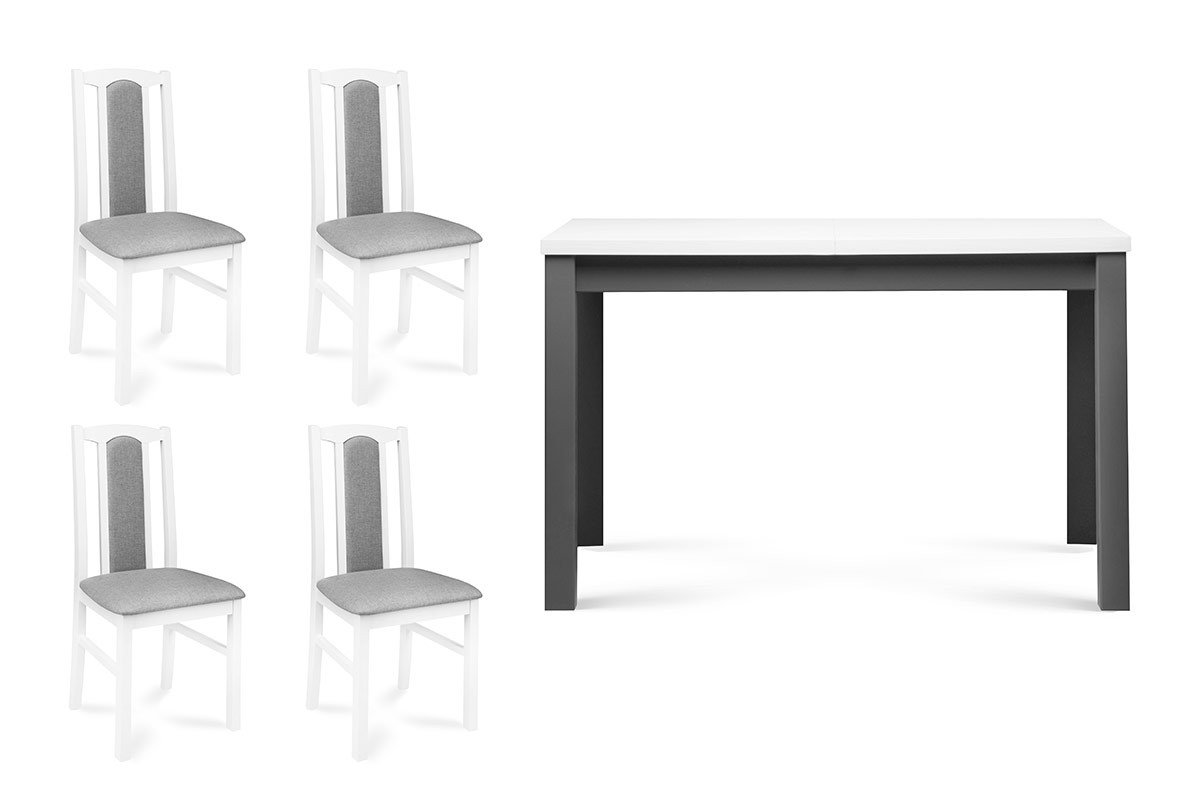 Klappbarer Esstisch mit 4 Stühlen weiß