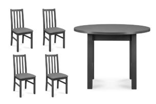 QUATUS, MENZO, https://konsimo.de/kollektion/quatus-menzo/ Satz Stühle 4 tlg. + Tisch grau/hellgrau - Foto