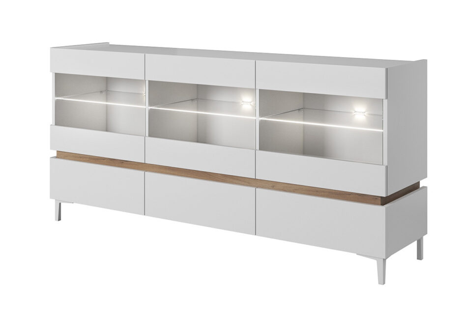 CASATI Großer TV-Schrank mit Beinen weiß weiß/eiche - Foto 2