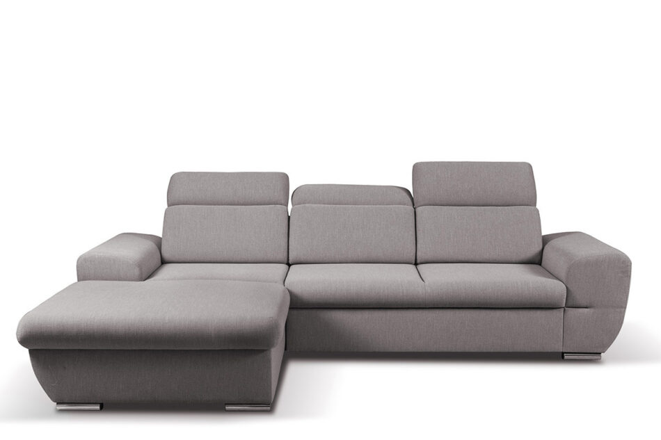 EDRES Linkes Ecksofa mit Schlaffunktion mit beweglichen Kopfstützen grau grau - Foto 0