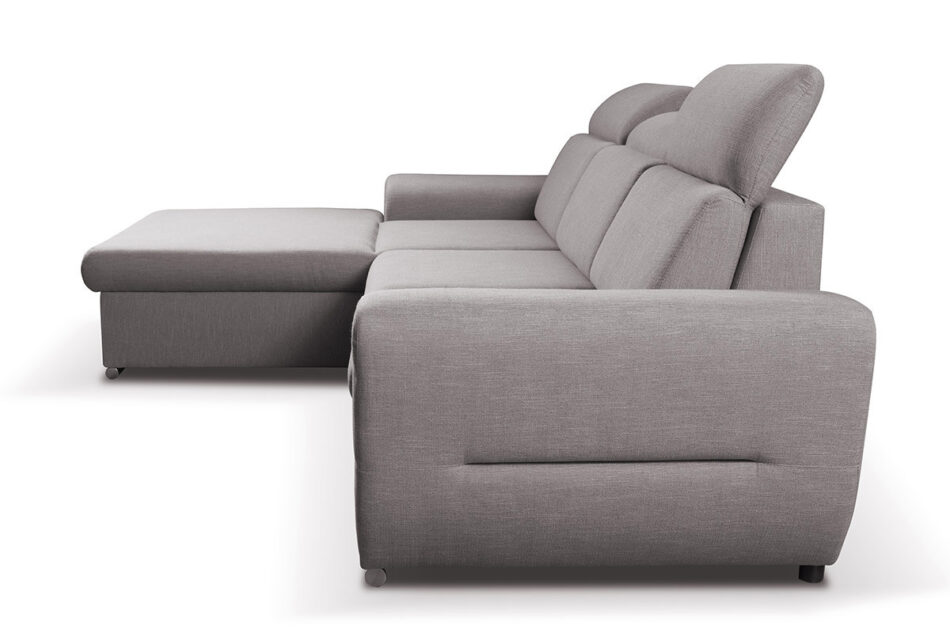 EDRES Linkes Ecksofa mit Schlaffunktion mit beweglichen Kopfstützen grau grau - Foto 3