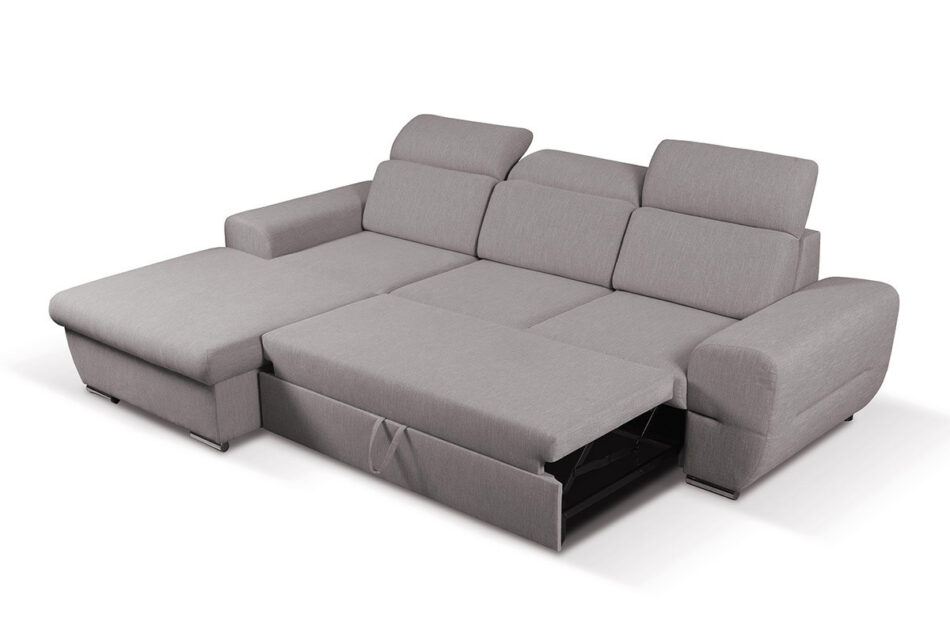 EDRES Linkes Ecksofa mit Schlaffunktion mit beweglichen Kopfstützen grau grau - Foto 2
