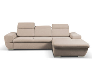 EDRES, https://konsimo.de/kollektion/edres/ Rechtes Ecksofa mit Schlaffunktion - bewegliche Kopfstützen beige beige - Foto