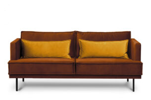GANZO, https://konsimo.de/kollektion/ganzo/ 3-Sitzer Sofa für Wohnzimmer mit Kissen orange orange/gelb - Foto