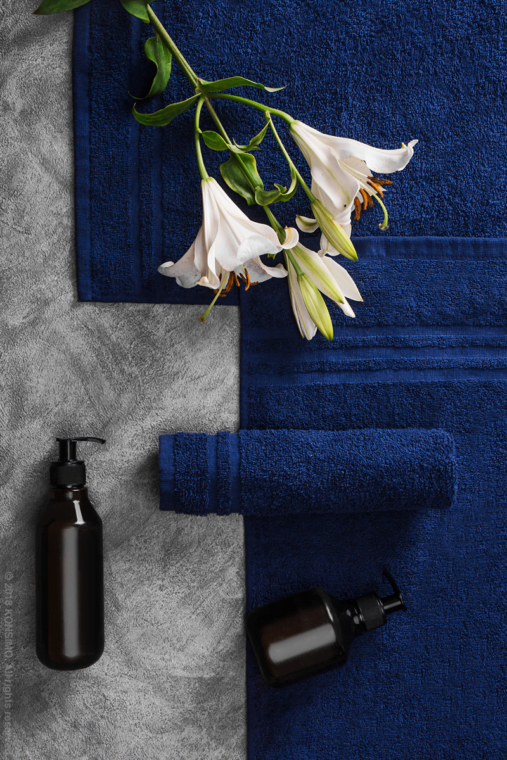 MANTEL Set mit 4 mittelgroßen Handtüchern marineblau - Foto 12