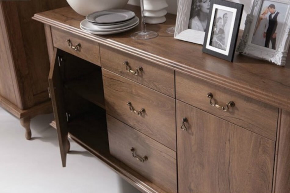 BRITON Große 165 cm große Vintage-Kommode dunkle Eiche eiche dunkel - Foto 2