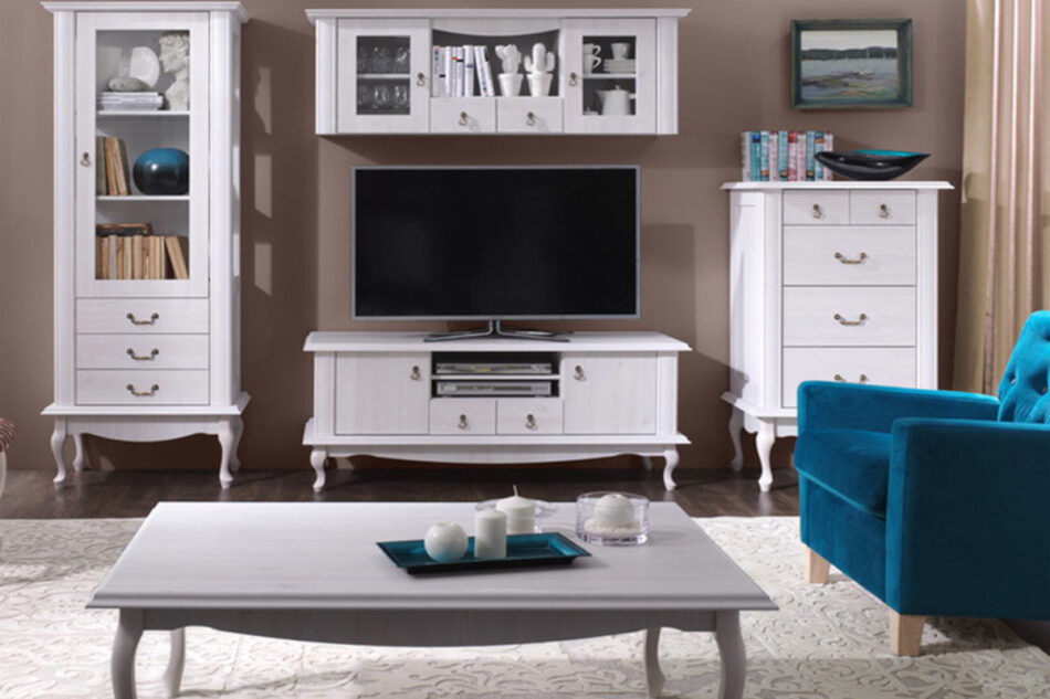 BRITON Vintage-Schrank TV weiß weiß - Foto 1