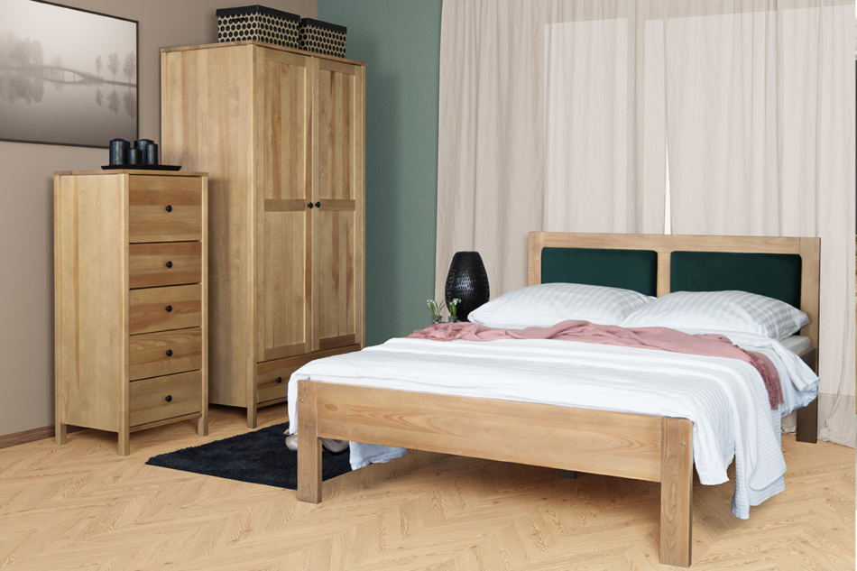 CUCULI TV-Schrank aus Kiefernholz mit Einlegeböde und Schubladen 140 cm eichenfarben eiche - Foto 4