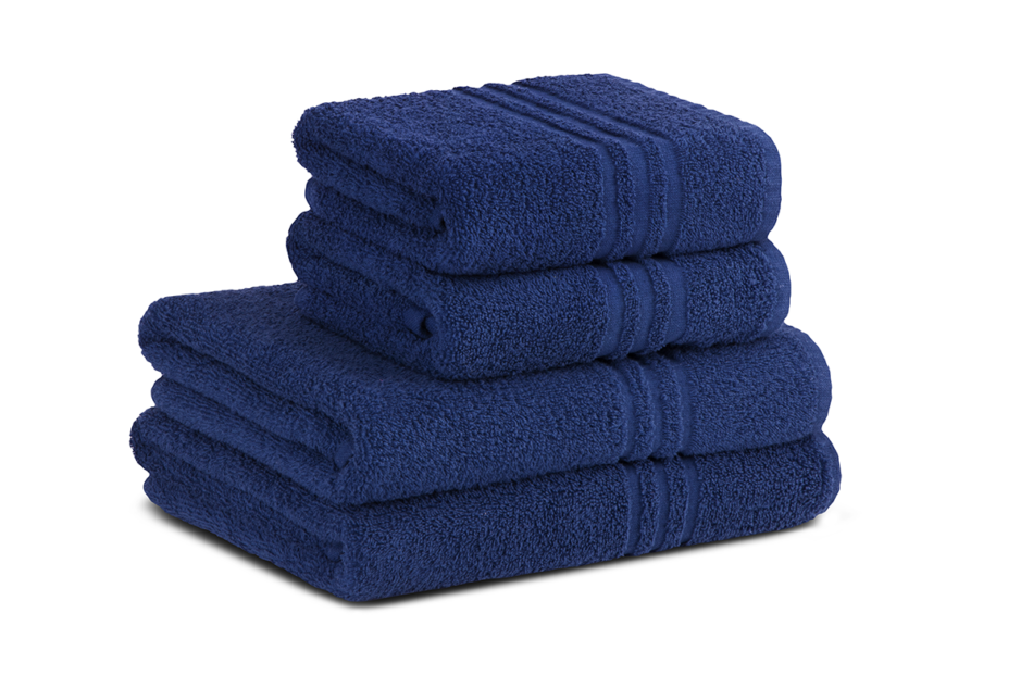 MANTEL Set mit 4 mittelgroßen Handtüchern marineblau - Foto 1
