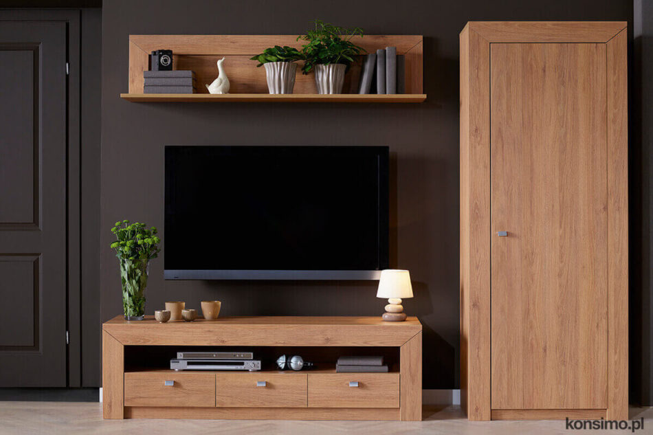 CALDO Gerader RTV-Schrank 150 cm mit Schubladen Eiche natur eiche natur - Foto 1