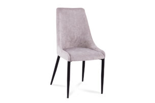 GLIS, https://konsimo.de/kollektion/glis/ Grau gepolsterter Stuhl auf schwarzen Beinen jasny szary/czarny - Foto