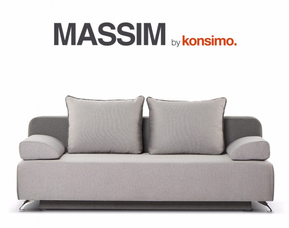 MASSIM 3-Sitzer Sofa mit Schlaffunktion grau dunkelgrau/hellgrau - Foto 5