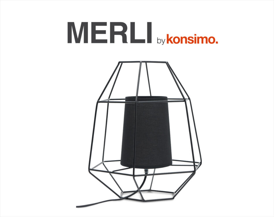 MERLI Loft-Stil Tischlampe 2tlg. schwarz - Foto 6