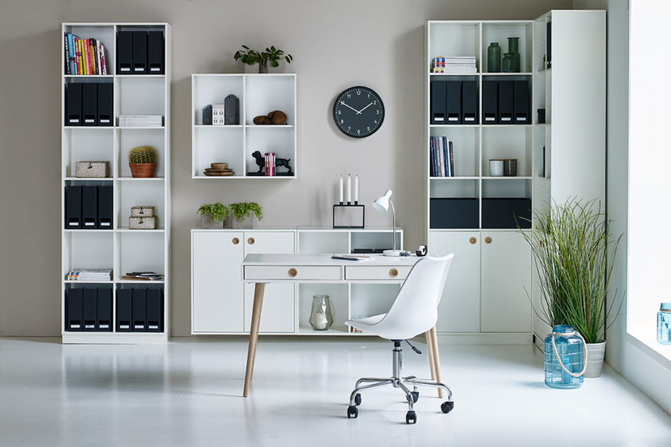 SOFTLINE Großer skandinavischer Schreibtisch auf Beinen weiß weiß/eiche - Foto 8