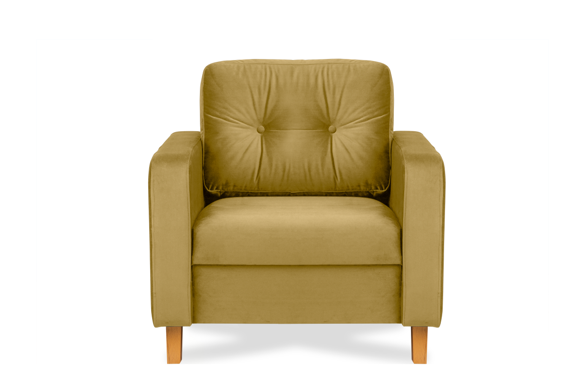 Gelber Velours-Sessel für das Wohnzimmer