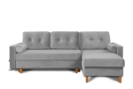 Velours Ecksofa für das Wohnzimmer rechts oder links in grau