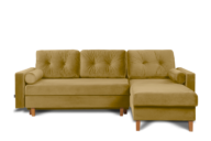 Velours Ecksofa für das Wohnzimmer rechts oder links in gelbem