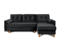 Velours Ecksofa für das Wohnzimmer rechts oder links  in Dunkelgrau