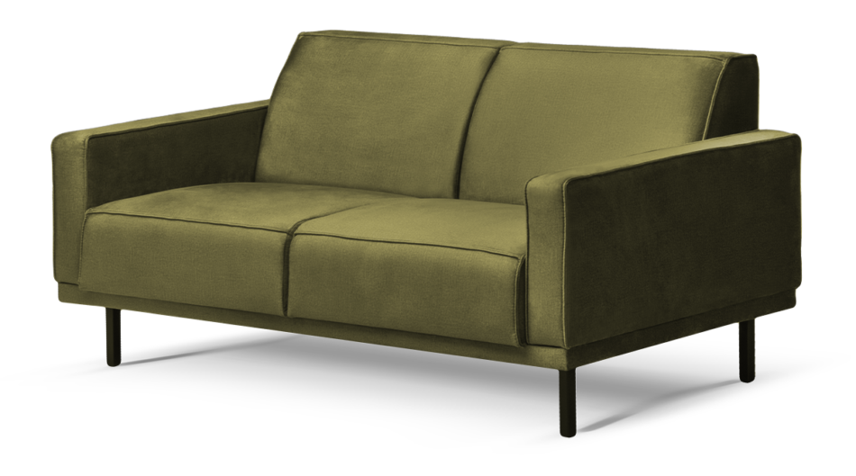 BARO Einfaches Zweisitzer-Sofa mit Metallfüßen oliv olive - Foto 2