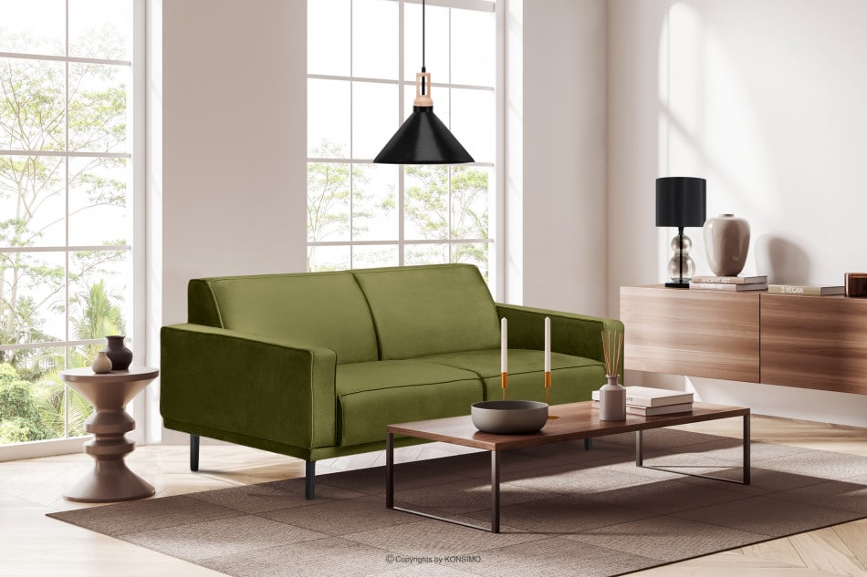 BARO Einfaches Zweisitzer-Sofa mit Metallfüßen oliv olive - Foto 1