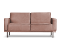 Einfaches Zweisitzer-Sofa mit Metallfüßen rosa