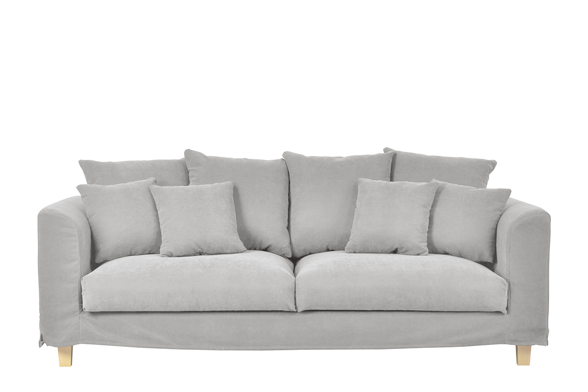 3-Sitzer-Sofa mit extra Kissen in hellgrau