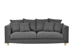 BRYONI, https://konsimo.de/kollektion/bryoni/ 3-Sitzer-Sofa mit extra Kissen in grau dunkelgrau - Foto