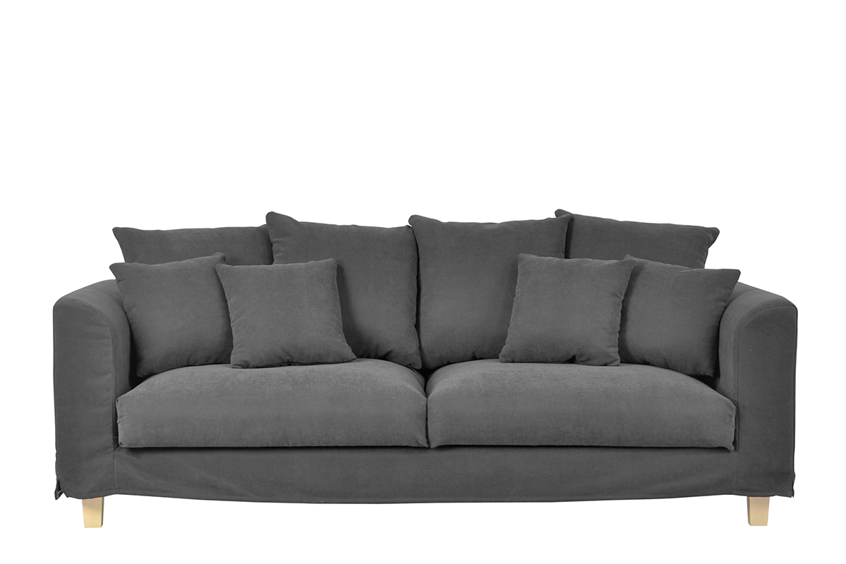 3-Sitzer-Sofa mit extra Kissen in grau