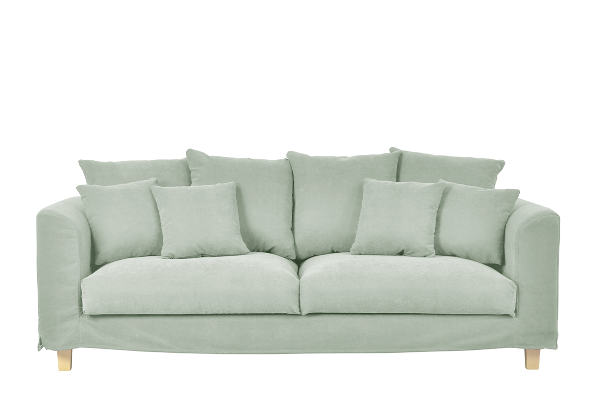 3-Sitzer-Sofa mit extra Kissen in mintgrün