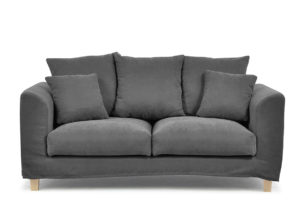 BRYONI, https://konsimo.de/kollektion/bryoni/ 2-Sitzer-Sofa mit extra Kissen in grau dunkelgrau - Foto